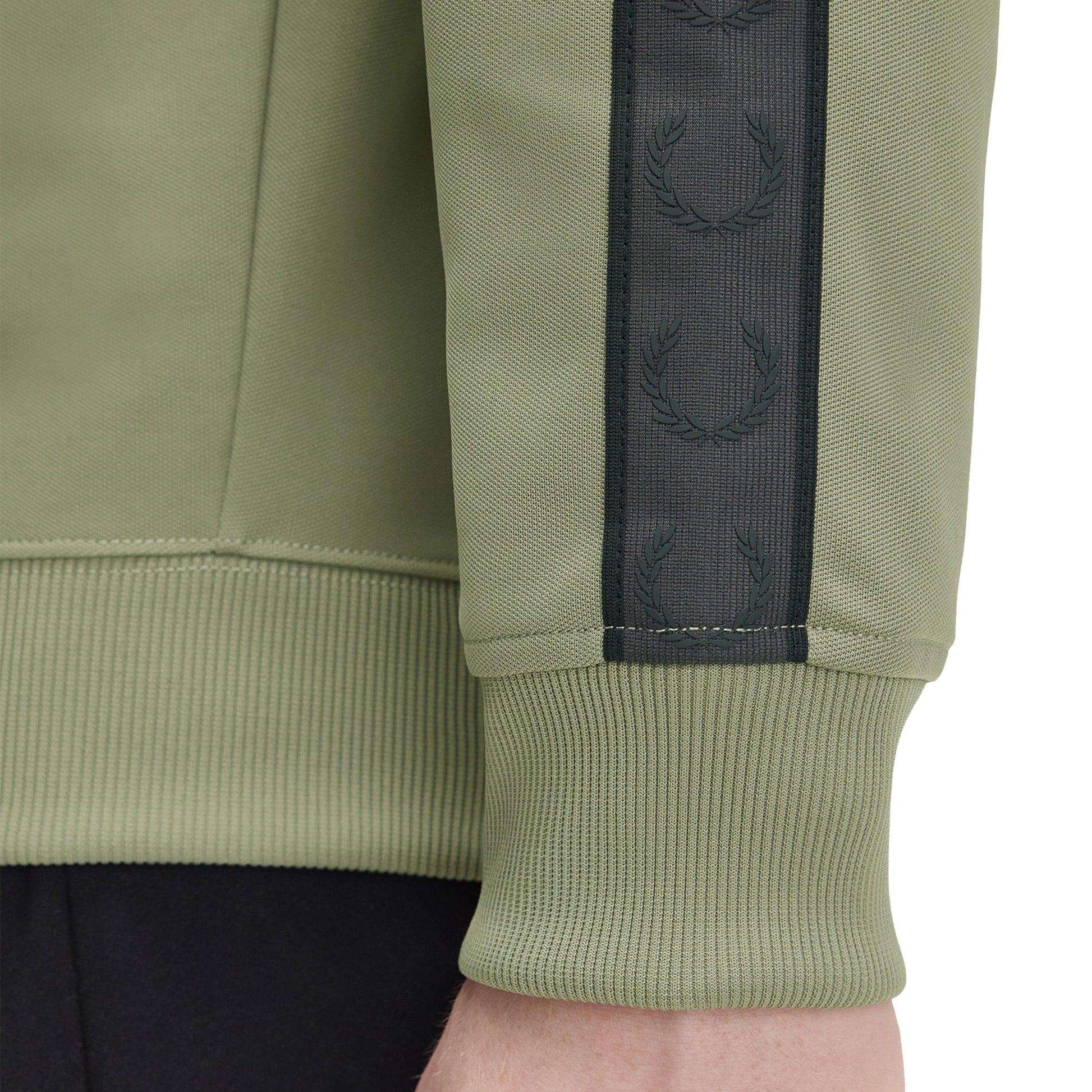 Fred Perry Contrast Tape Track Jacket Olive/Anchor Grey  - J5557-Z07