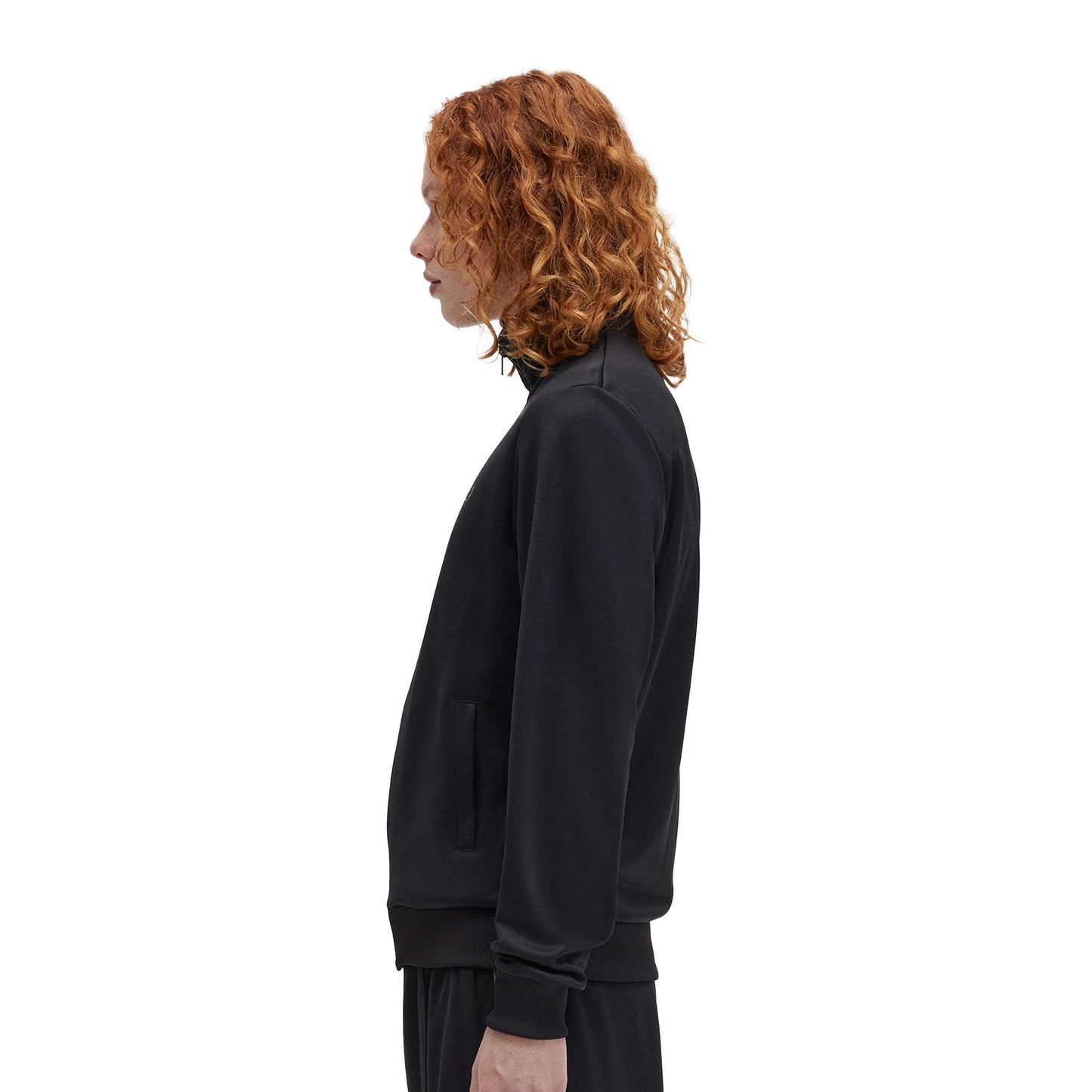 Fred Perry Track Jacket Black/Laurel Wreath Green  - J6000-W90