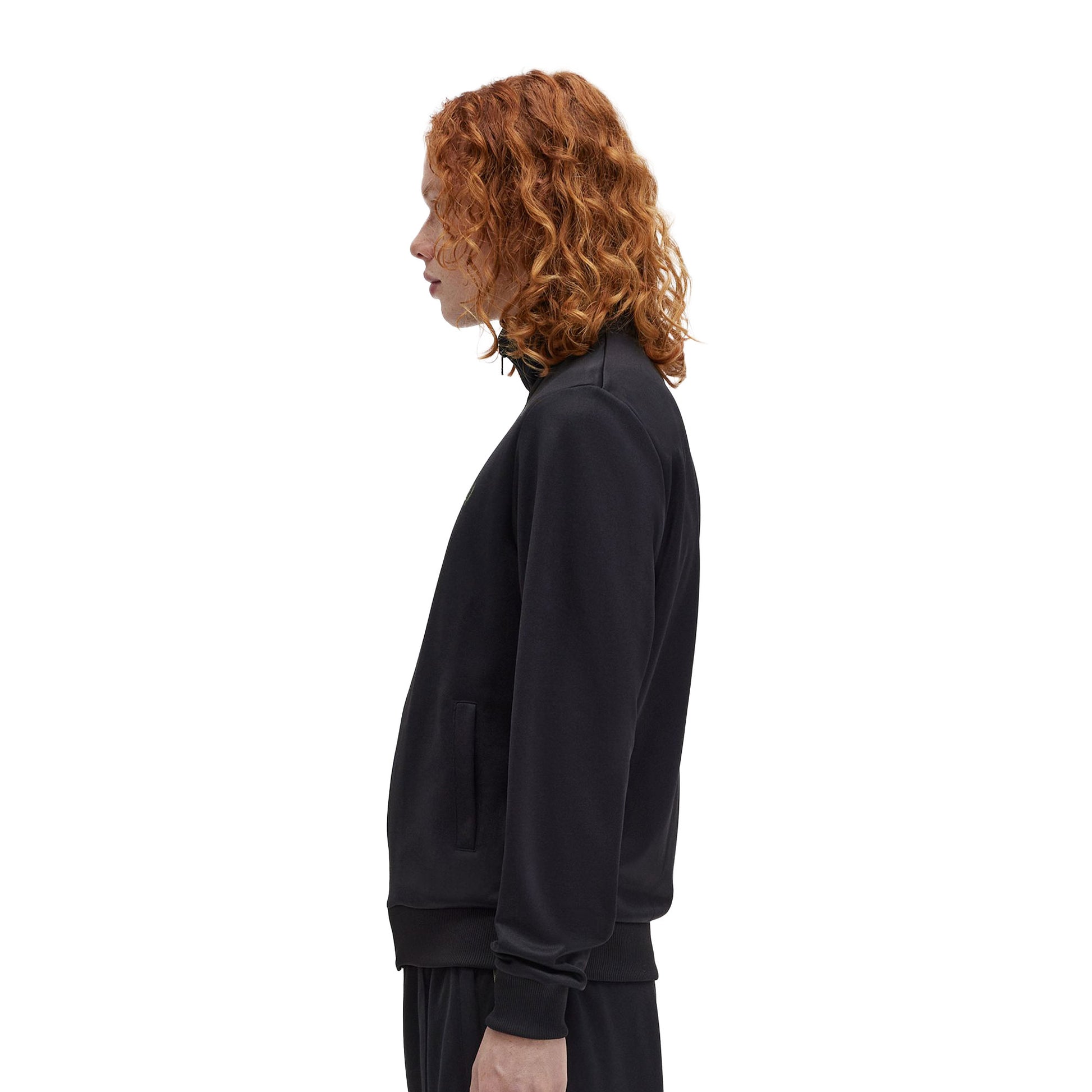 Fred Perry Track Jacket Black/Laurel Wreath Green  - J6000-W90