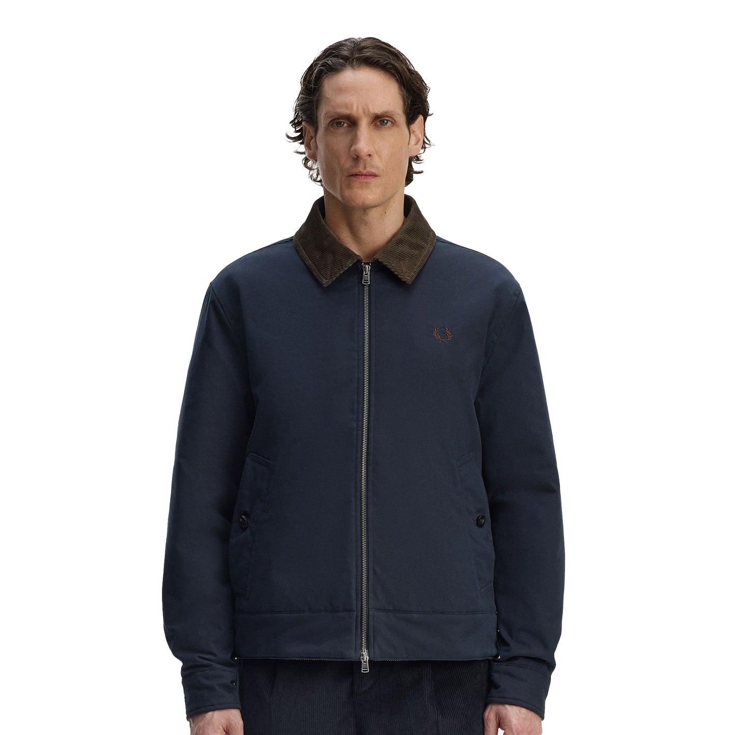 Fred Perry Cotton Caban Jacket Navy/White  - J8535-608