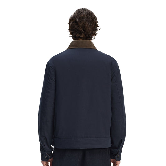 Fred Perry Cotton Caban Jacket Navy/White  - J8535-608