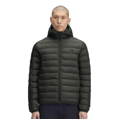 Fred Perry Hooded Insulated Jacket Field Green  - J8553-638