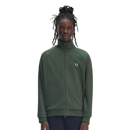 Fred Perry Two Colour Tape Track Jacket Court Green  - J9045-X89