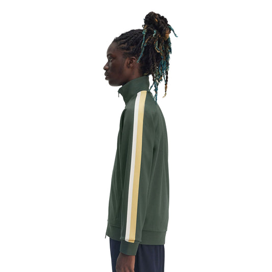 Fred Perry Two Colour Tape Track Jacket Court Green  - J9045-X89