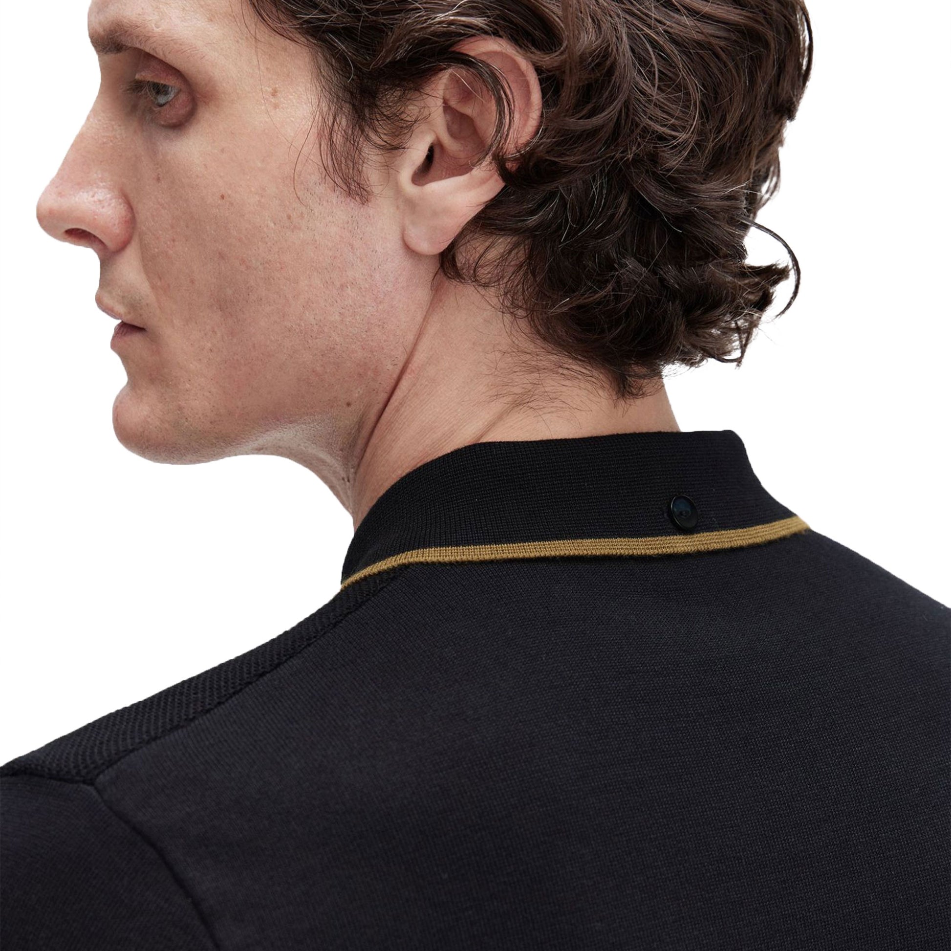Fred Perry Pique Stitch Knitted Shirt Black  - K1307-102