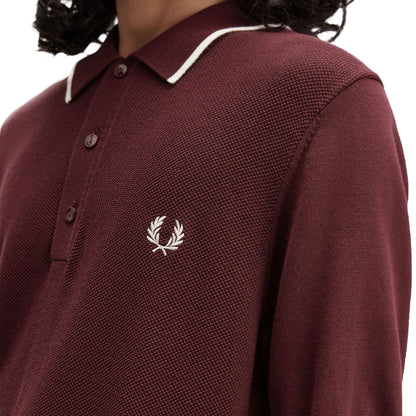Fred Perry Pique Stitch Knitted Shirt Oxblood  - K1307-597