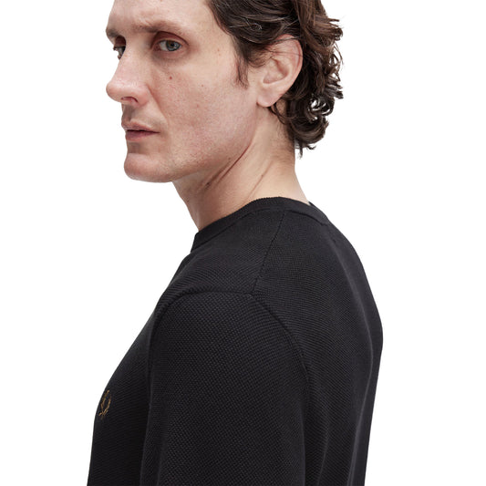 Fred Perry Pique Stitch Jumper Black  - K1309-102