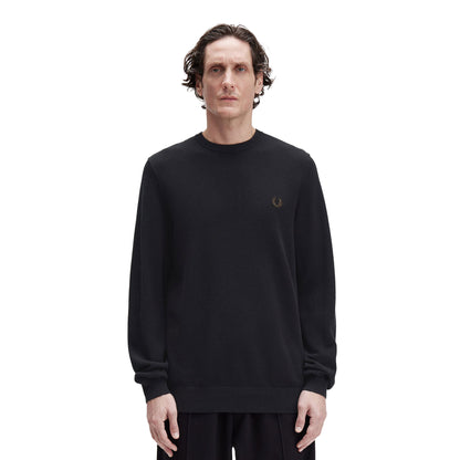 Fred Perry Pique Stitch Jumper Black