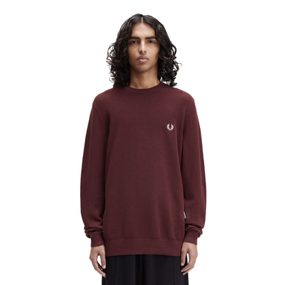 Fred Perry Pique Stitch Jumper Oxblood  - K1309-597
