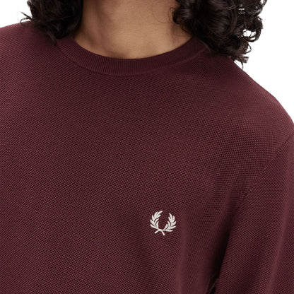 Fred Perry Pique Stitch Jumper Oxblood  - K1309-597