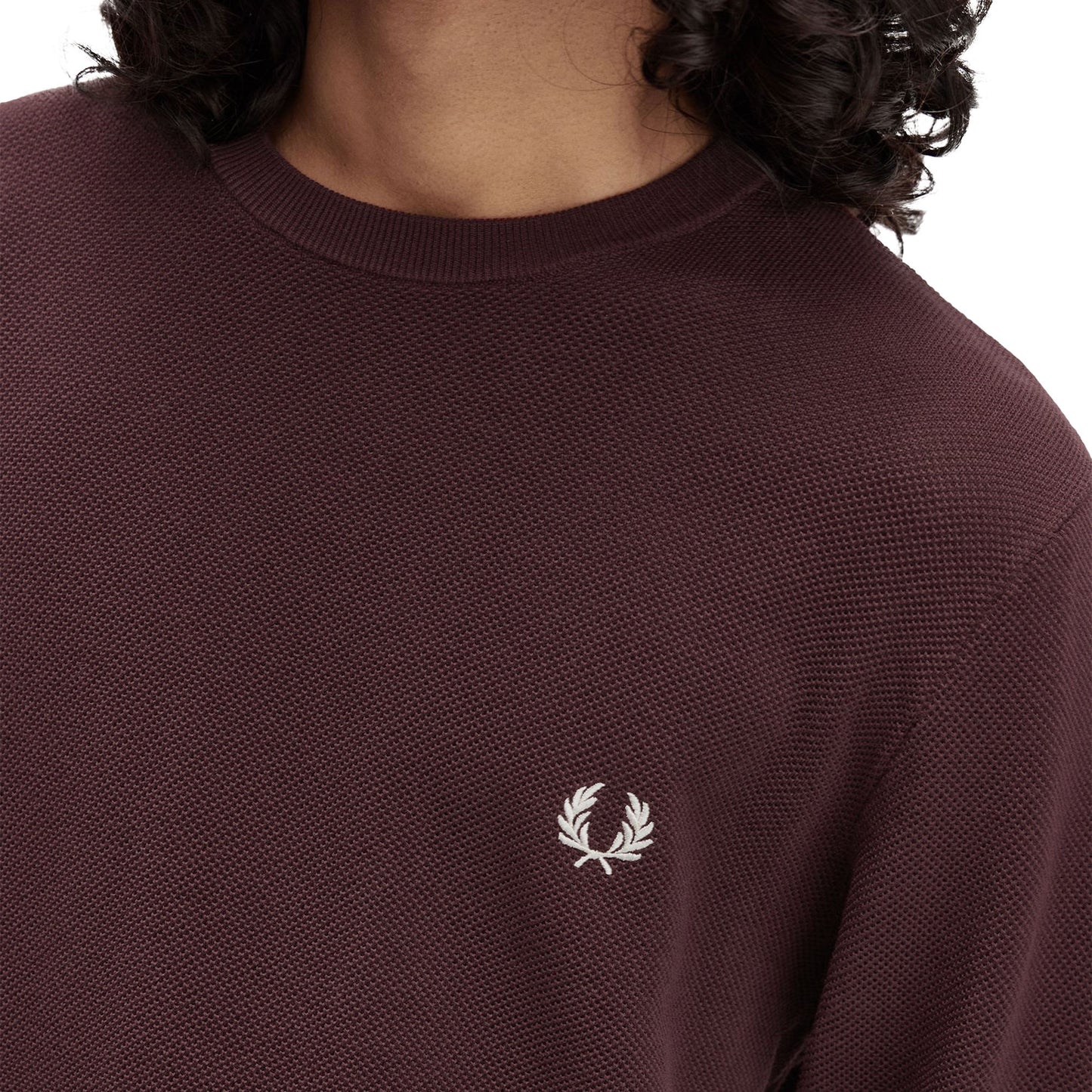 Fred Perry Pique Stitch Jumper Oxblood