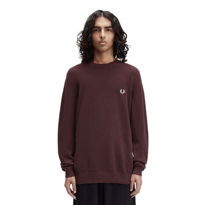Fred Perry Pique Stitch Jumper Oxblood