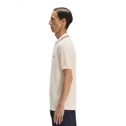 Fred Perry Pointelle Knitted Shirt Ecru  - K2330-560