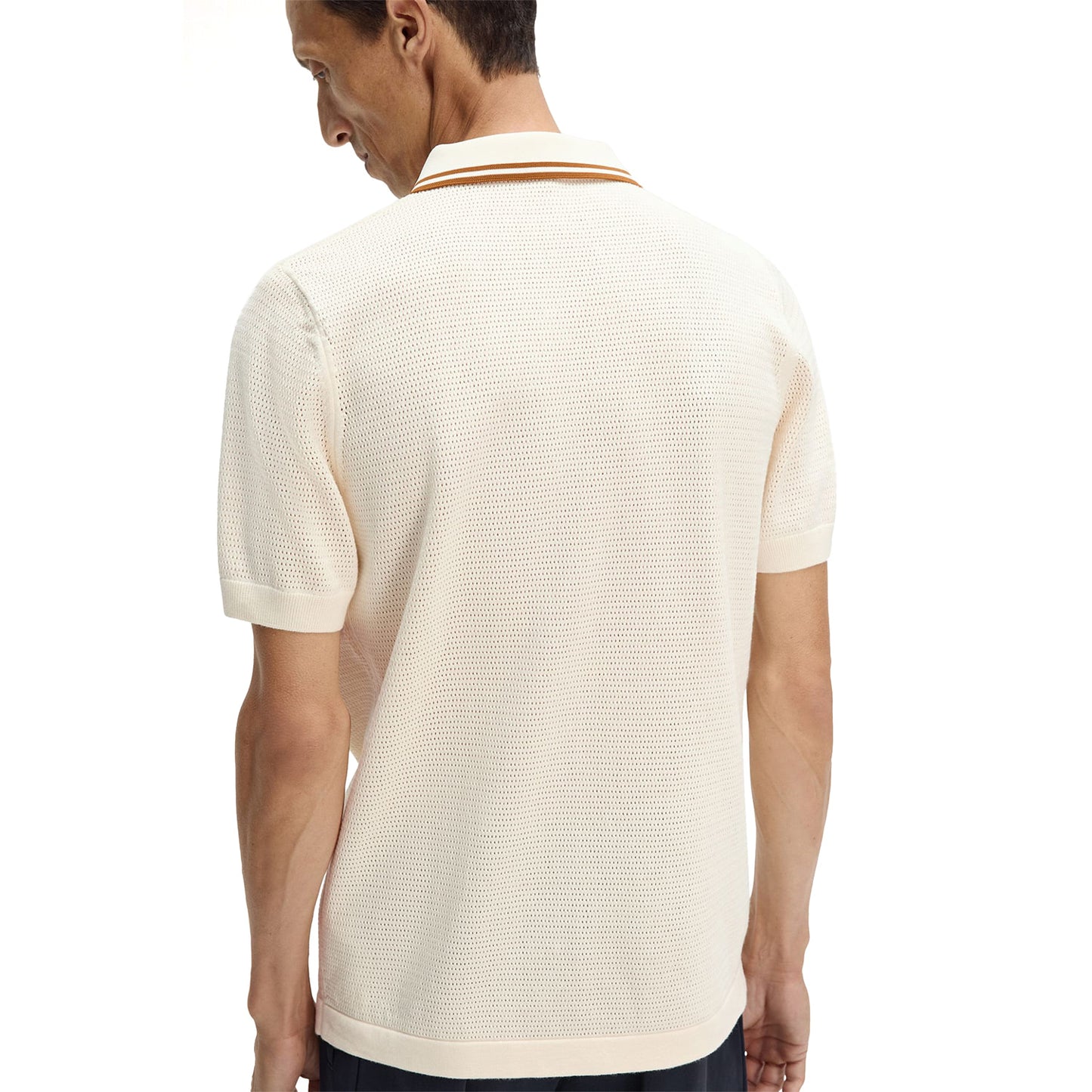 Fred Perry Pointelle Knitted Shirt Ecru  - K2330-560