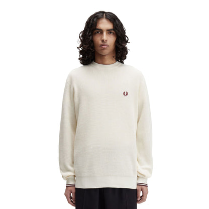 Fred Perry Waffle Stitch Jumper Ecru  - K6507-560