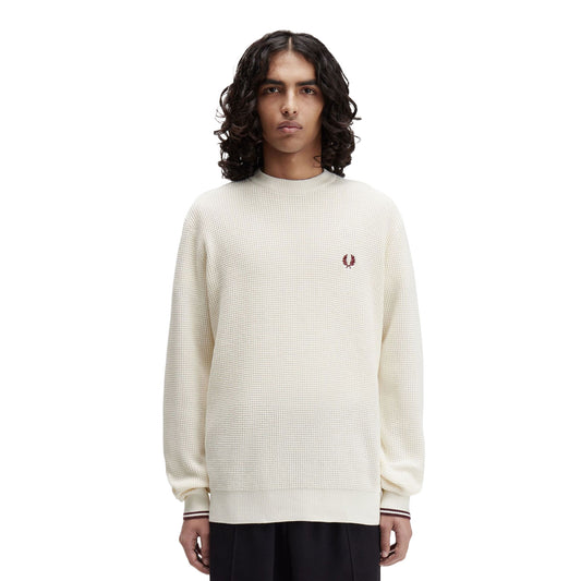 Fred Perry Waffle Stitch Jumper Ecru  - K6507-560