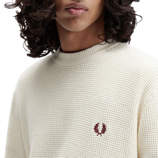 Fred Perry Waffle Stitch Jumper Ecru  - K6507-560