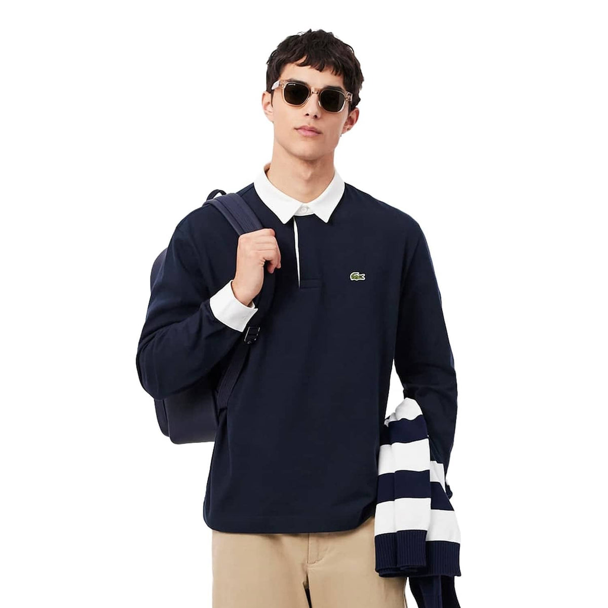 Lacoste Relaxed Rugby Shirt Shadow Navy  - KH0826-MXQ