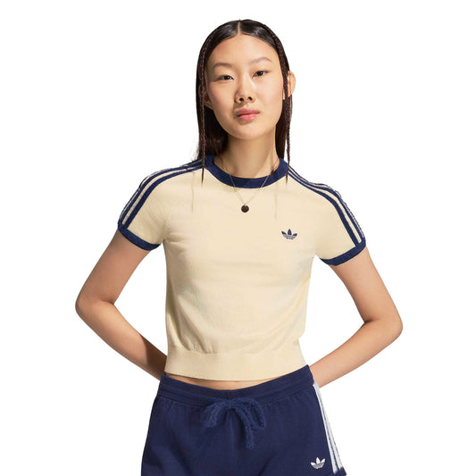 Adidas Originals Knit Tee Warm Vanilla/Night Indigo  - KS7376