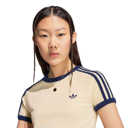 Adidas Originals Knit Tee Warm Vanilla/Night Indigo  - KS7376
