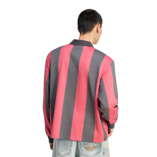 Adidas Originals Striped Polo Utility Black/Pure Ruby  - KU9189