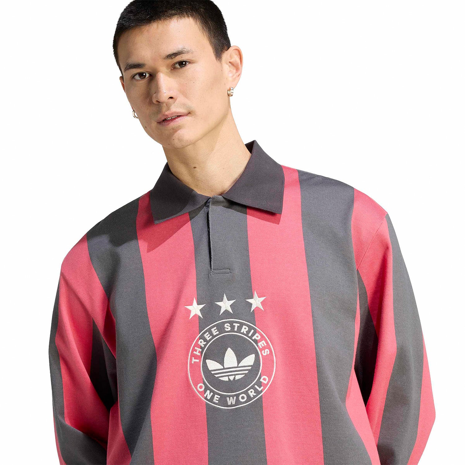 Adidas Originals Striped Polo Utility Black/Pure Ruby  - KU9189