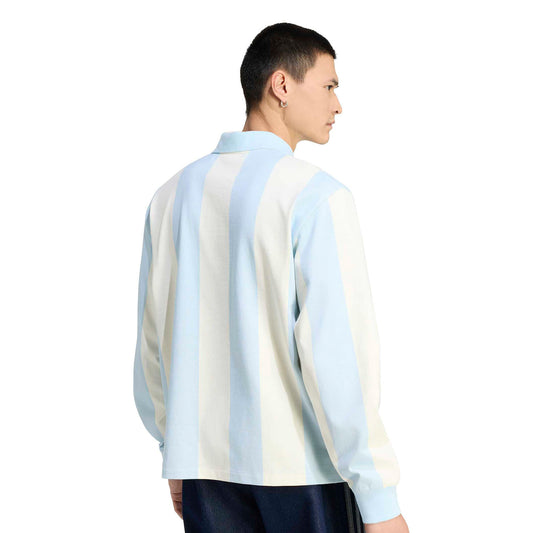 Adidas Originals Striped Polo Ice Blue/Cream White  - KU9190
