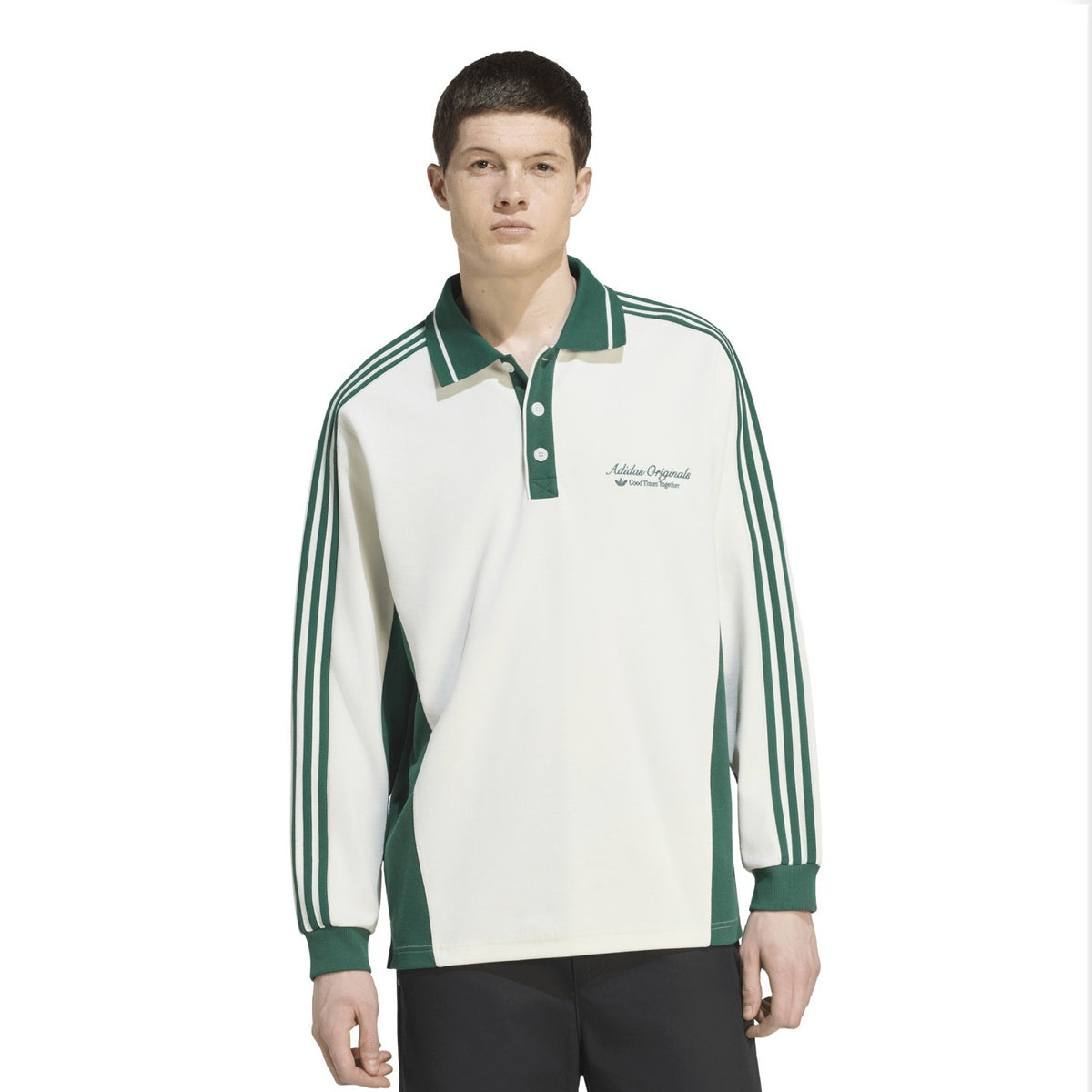 Adidas Originals Polo LS Off White/Dark Green  - KW5688