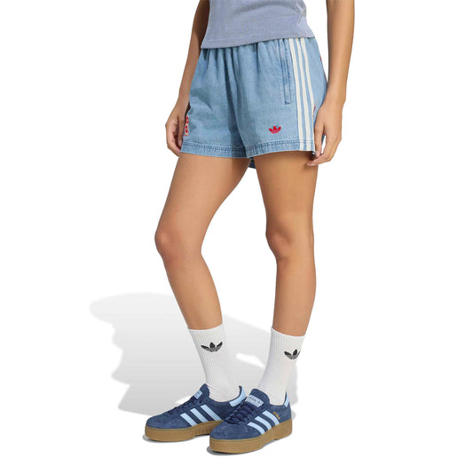 Adidas Originals Coca-Cola Denim Shorts Light Blue  - KY7564