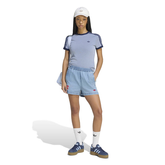Adidas Originals Coca-Cola Denim Shorts Light Blue  - KY7564