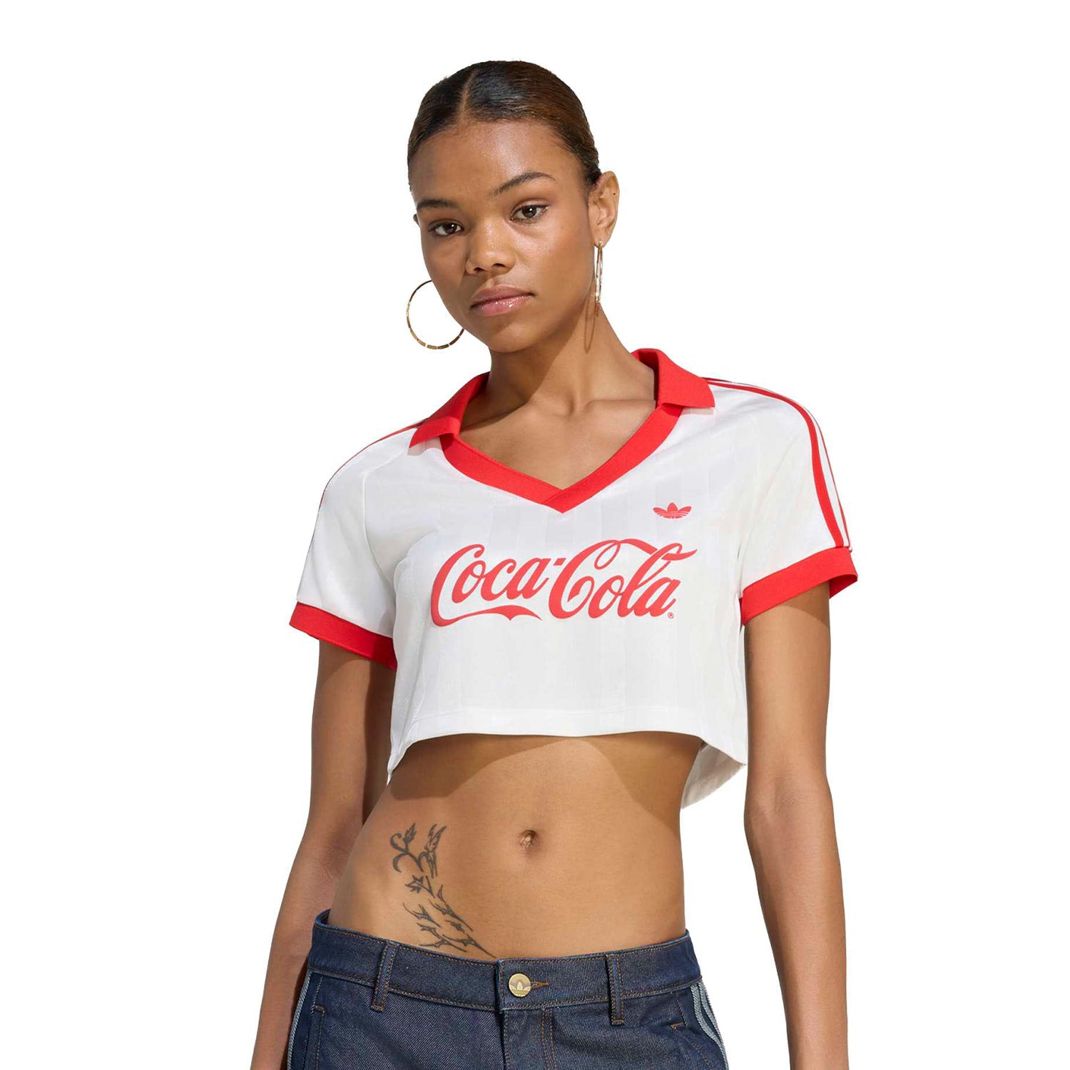 Adidas Originals Coca-Cola Cropped Jersey Core White  - KY7571