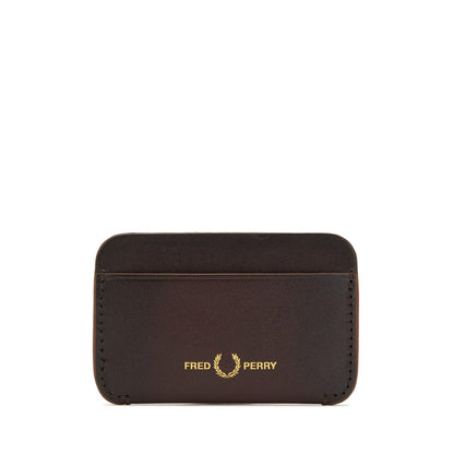 Fred Perry Burnished Leather Cardholder Oxblood  - L4334-158