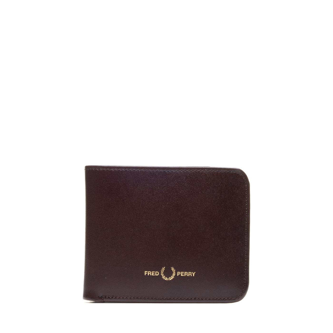 Fred Perry Burnished Leather Billfold Wallet Oxblood  - L5322-158