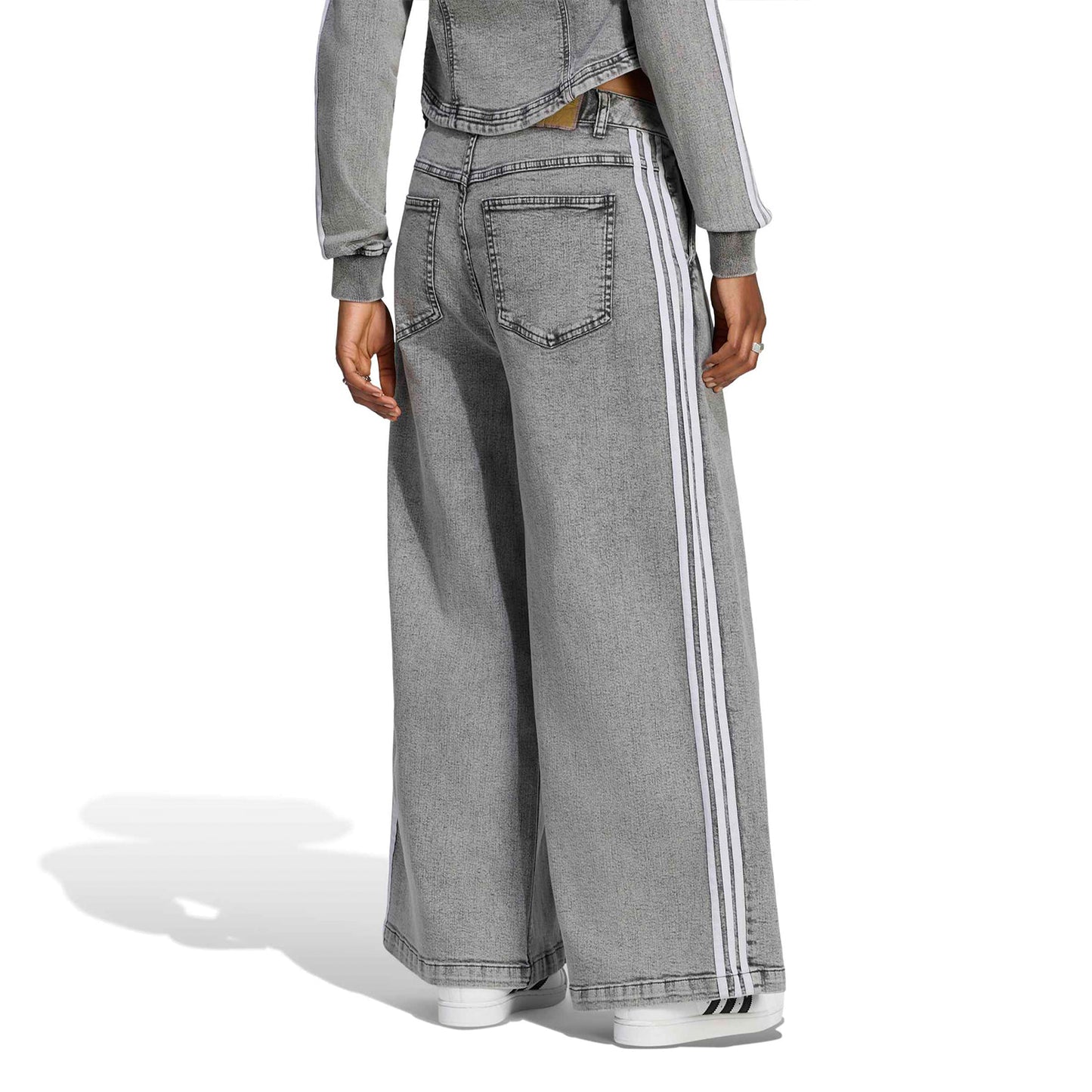 Adidas Originals Denim WL Pants Washed Grey Denim  - LF3777