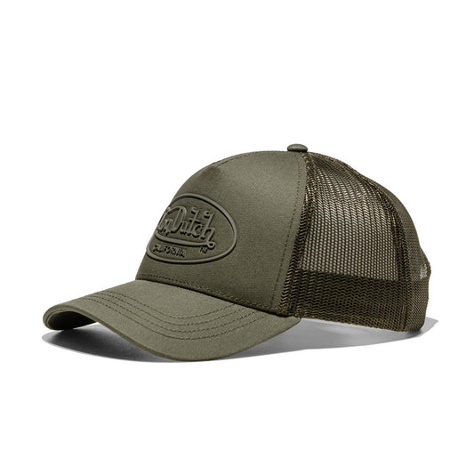 Von Dutch Logo Trucker Cap Olive Green  - LOG07