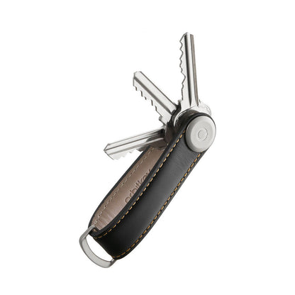 Orbitkey 2.0 Leather Black/Tan  - LTHO-2-BKTN