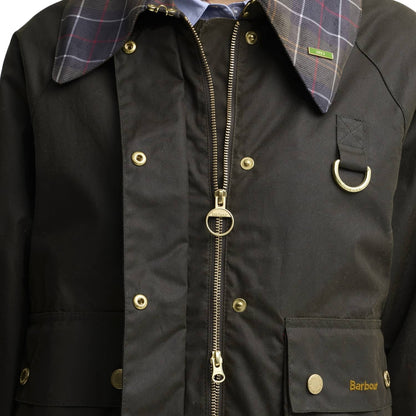 Barbour Icons Tartan Collar Spey Wax Jacket Olive/Classic  - LWX1581OL71
