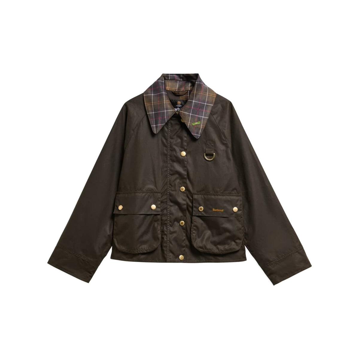 Barbour Icons Tartan Collar Spey Wax Jacket Olive/Classic  - LWX1581OL71