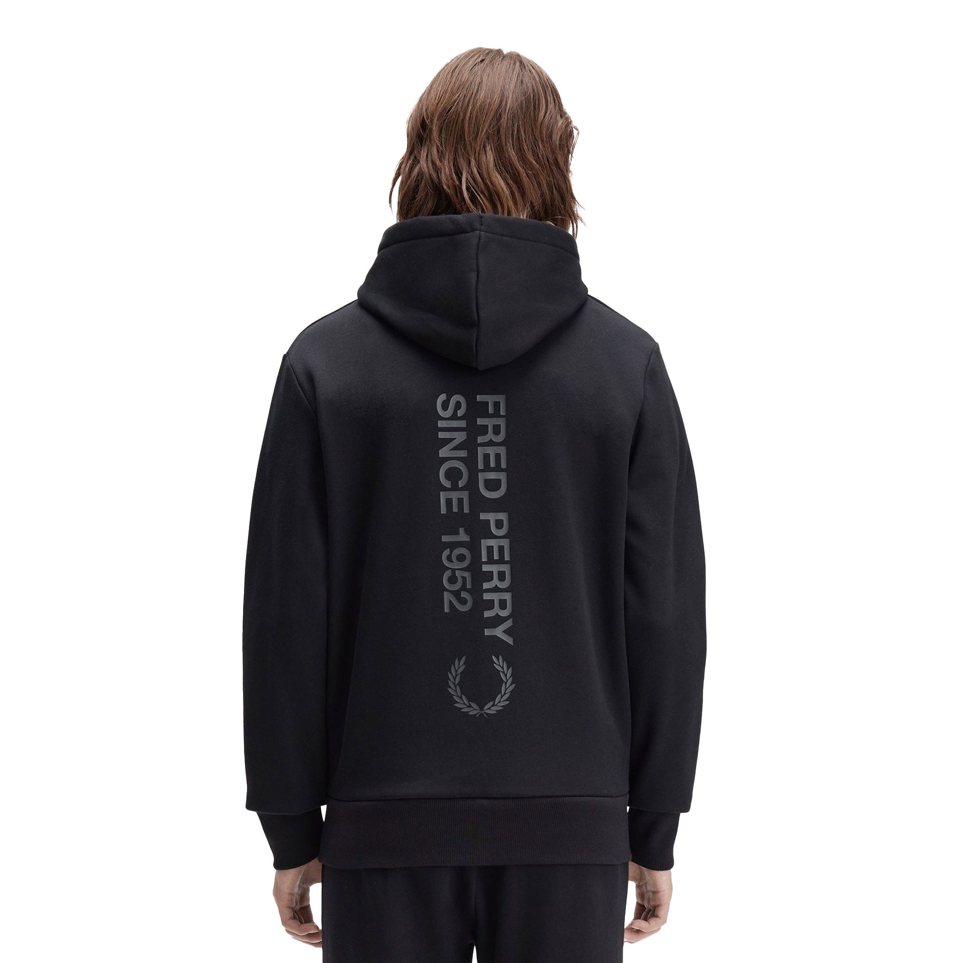 Fred Perry Bold Branding Hooded Sweatshirt Black  - M1371-102