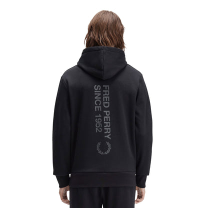 Fred Perry Bold Branding Hooded Sweatshirt Black  - M1371-102
