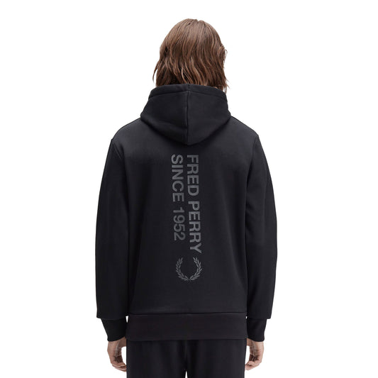 Fred Perry Bold Branding Hooded Sweatshirt Black  - M1371-102