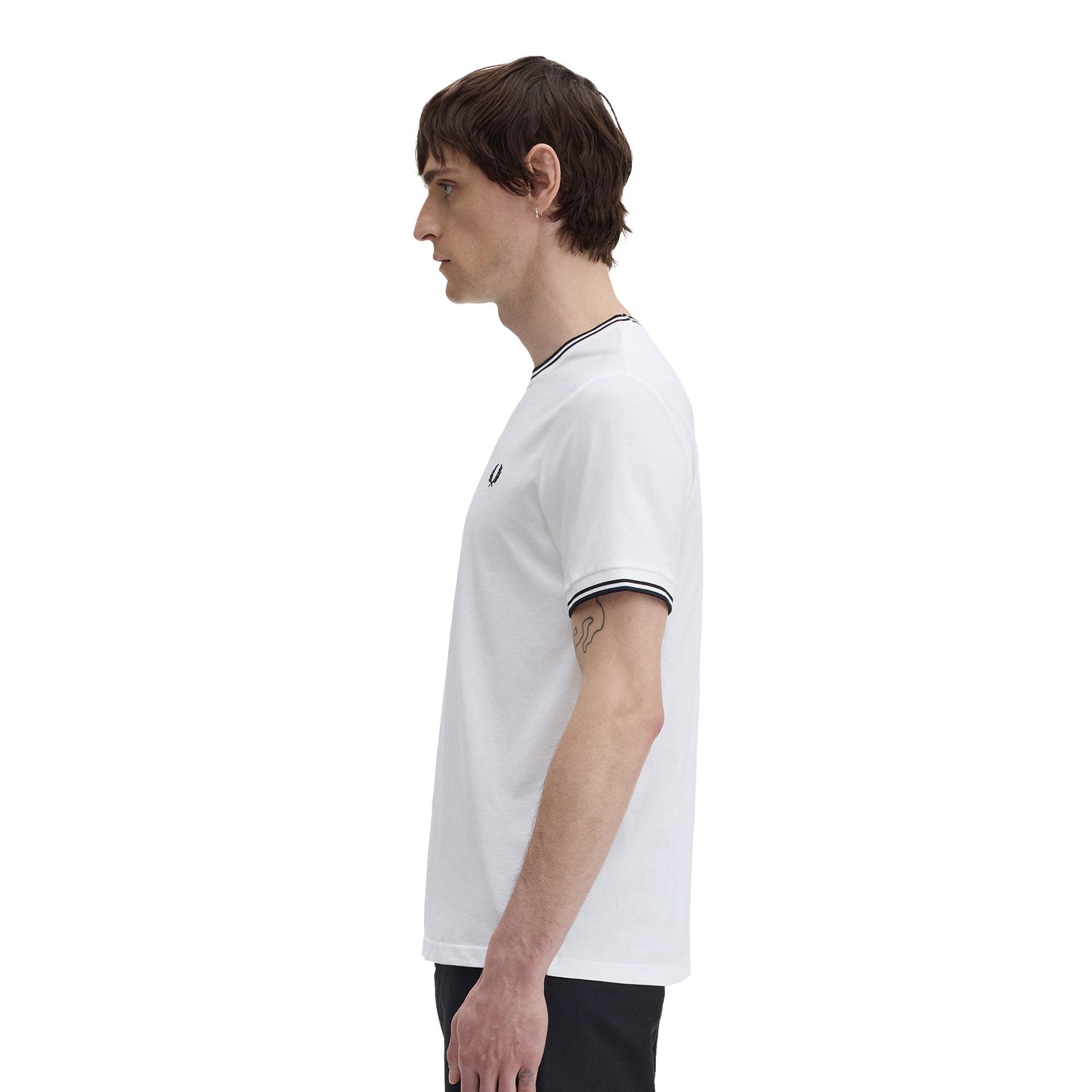 Camiseta Fred Perry con ribete doble blanca