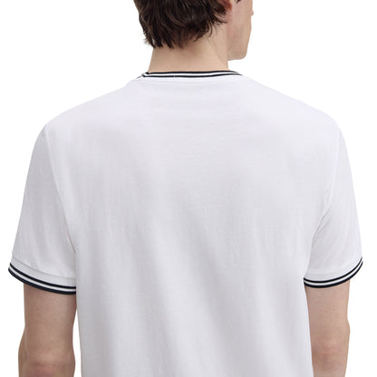Camiseta Fred Perry con ribete doble blanca