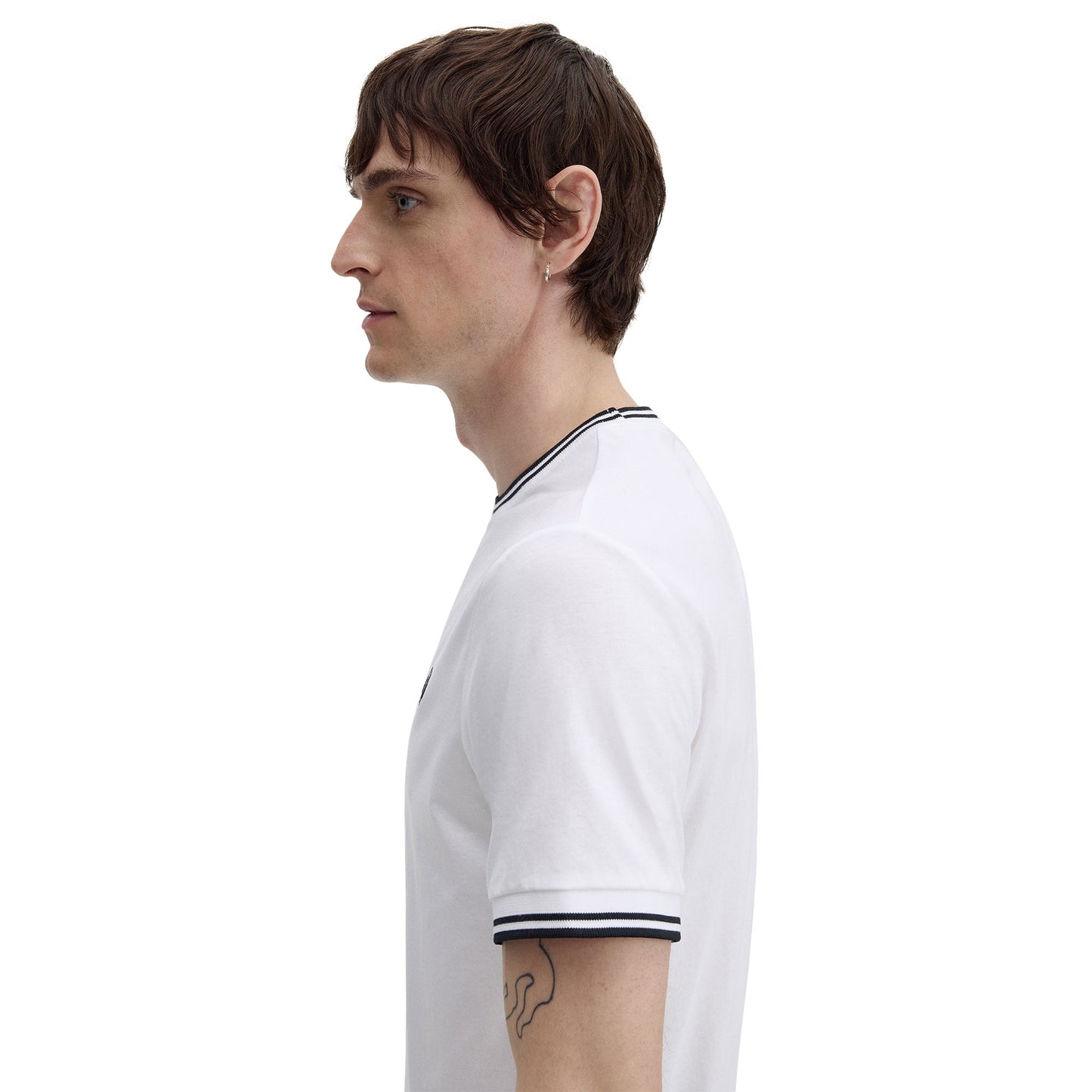 Camiseta Fred Perry con ribete doble blanca