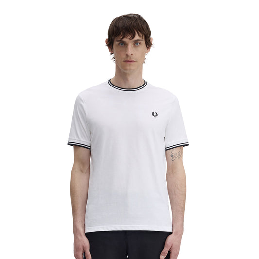 Fred Perry Twin Tipped T-Shirt White  - M1588V-100
