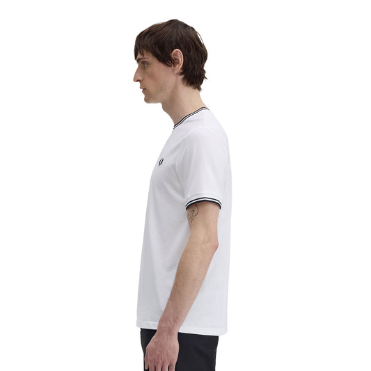 Fred Perry Twin Tipped T-Shirt White  - M1588V-100