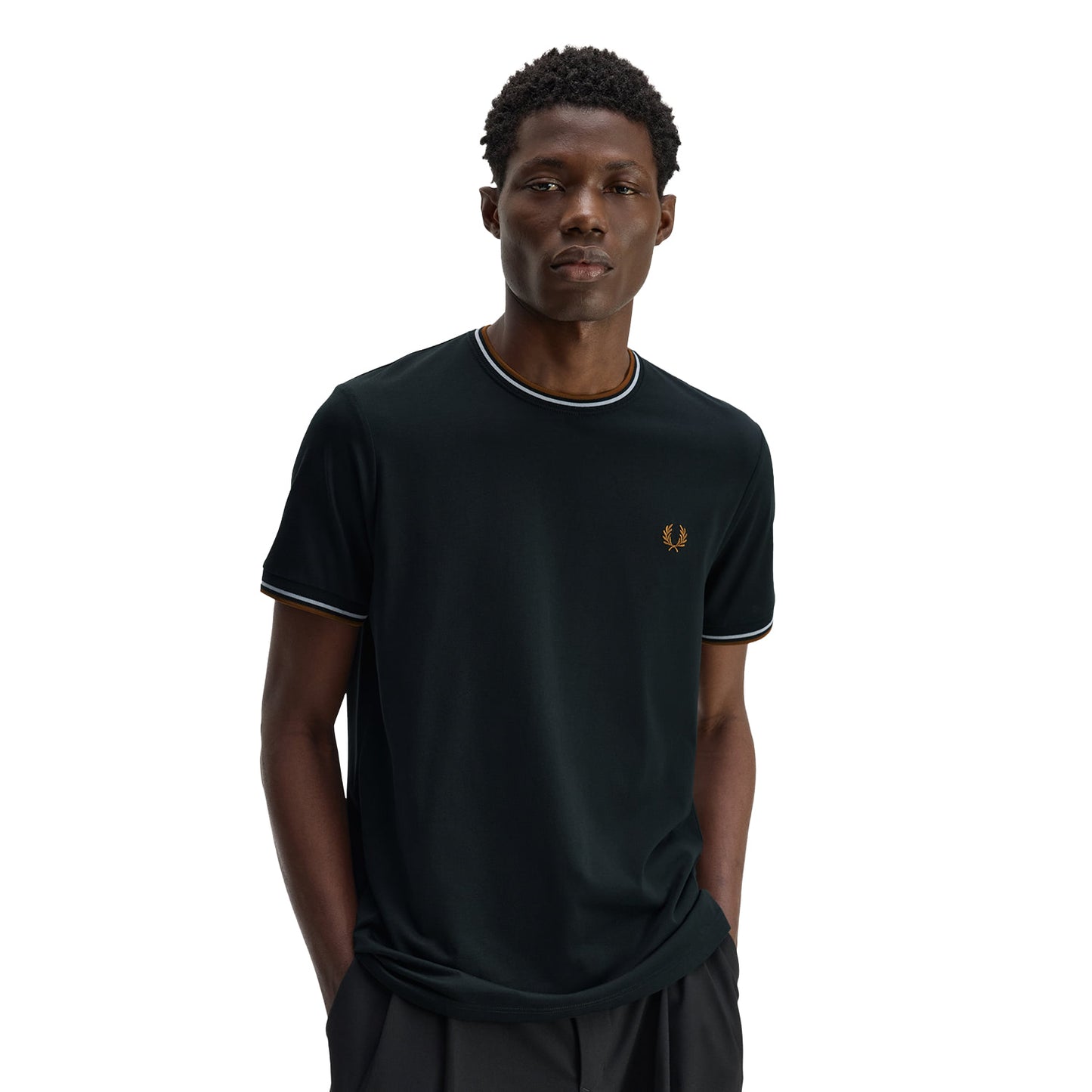 Fred Perry Twin Tipped T-Shirt Night Green/Dusky Blue  - M1588V-78C
