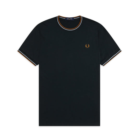 Fred Perry Twin Tipped T-Shirt Night Green/Dusky Blue  - M1588V-78C