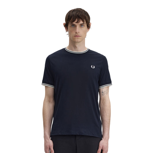 Fred Perry Twin Tipped T-Shirt Navy  - M1588V-795