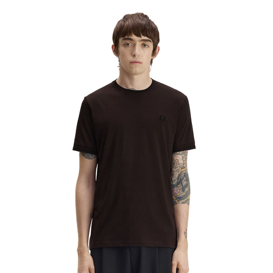 Fred Perry Twin Tipped T-Shirt Rich Brown/Black  - M1588V-86C